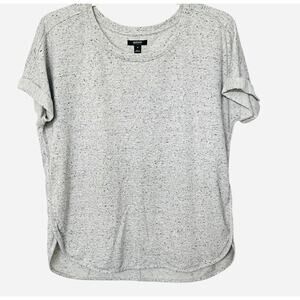 ALFANI DOLMAN CAP SLV PULL-OVER ROUND NECK TOP, WOMENS, XL, GREY WITH FLECKS